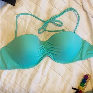 Turquoise Victoria Secret strapless swim top